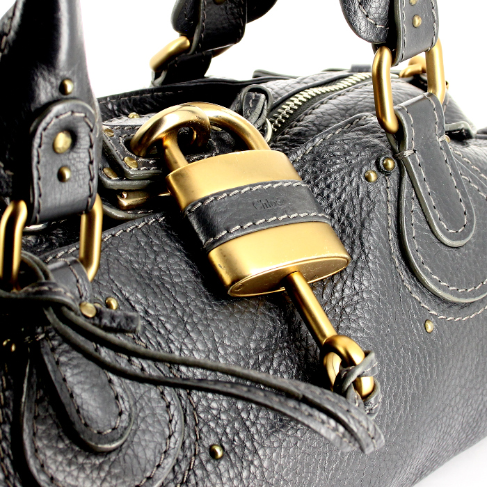 Borsa Paddington in pelle martellata grigia - Detail D2