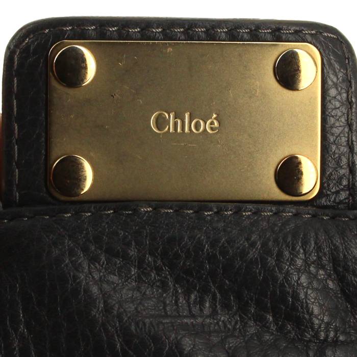 Bolso de mano Chloé Paddington en cuero granulado gris - Detail D4