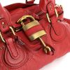 Bolso de mano Chloé Paddington en cuero granulado rojo - Detail D2 thumbnail