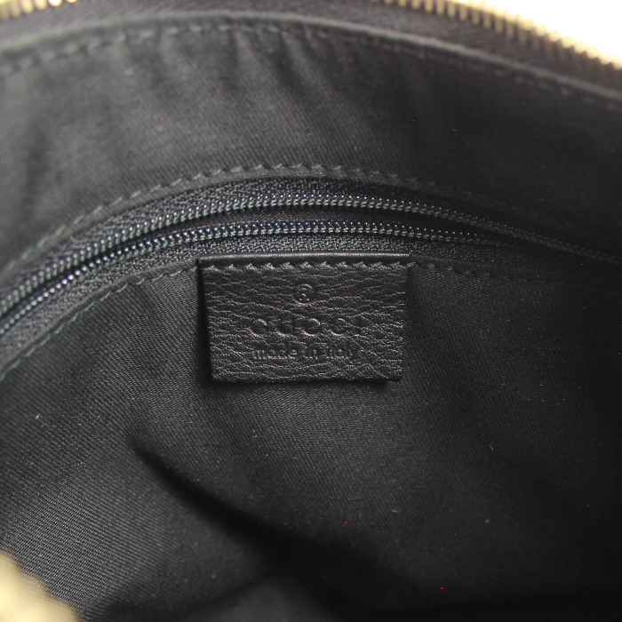 Sac à main Gucci en toile monogram noire et cuir noir - Detail D3