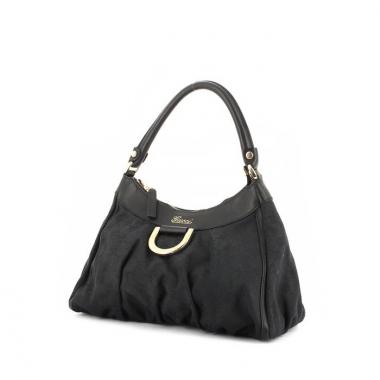 Sac à main Gucci en toile monogram noire et cuir noir