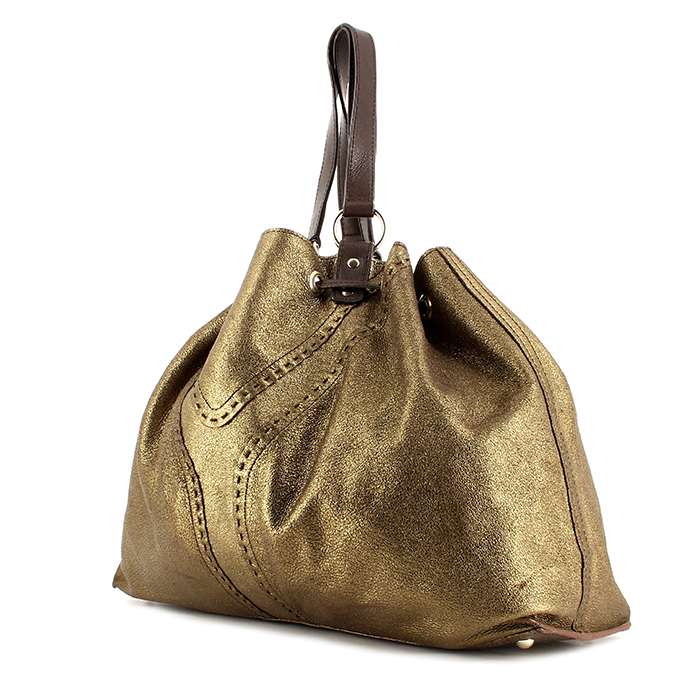 Bolso Cabás Saint Laurent en cuero marrón - Detail D2