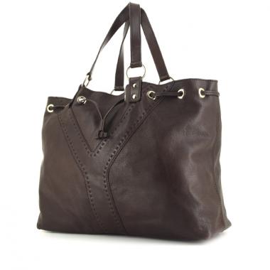 Shopping bag Saint Laurent in pelle marrone