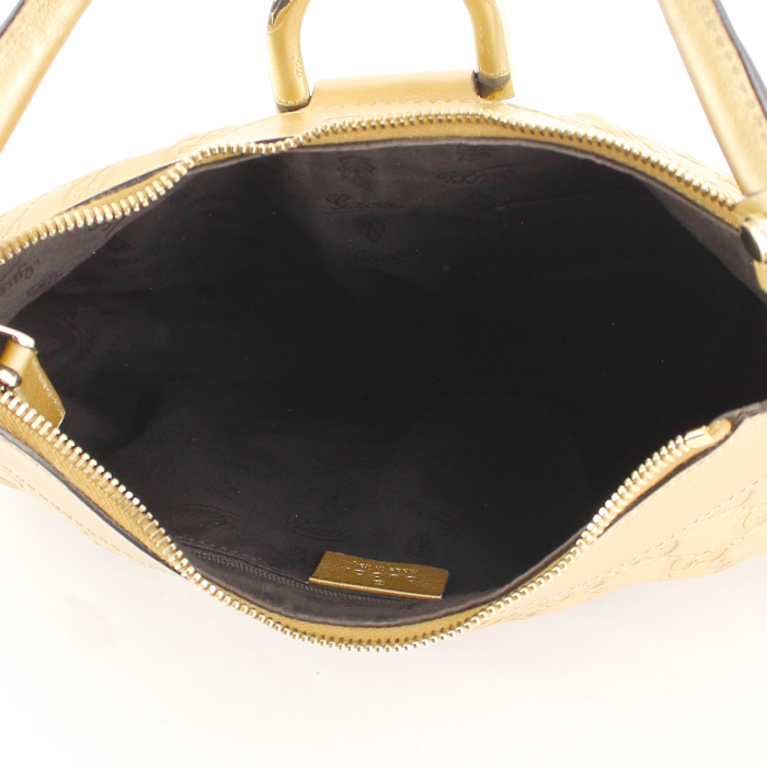 Gucci handbag in gold monogram leather - Detail D2