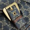 Sac à main Celine en toile denim monogrammée et cuir marron - Detail D4 thumbnail