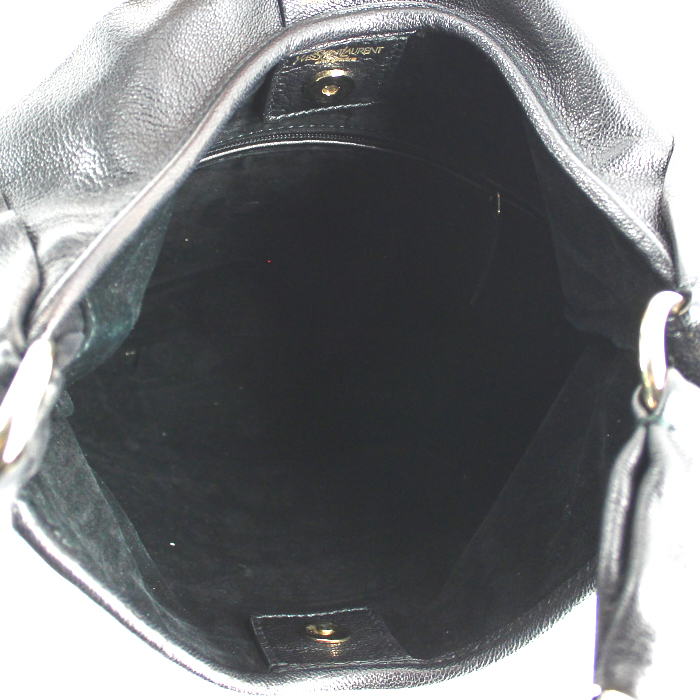 Borsa Yves Saint Laurent Saint-Tropez in pelle nera - Detail D2