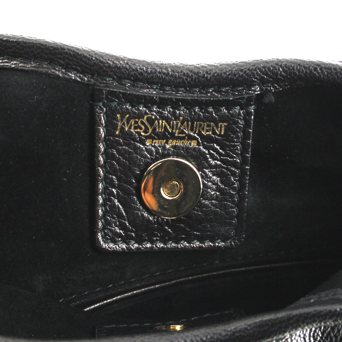 Borsa Yves Saint Laurent Saint-Tropez in pelle nera - Detail D3