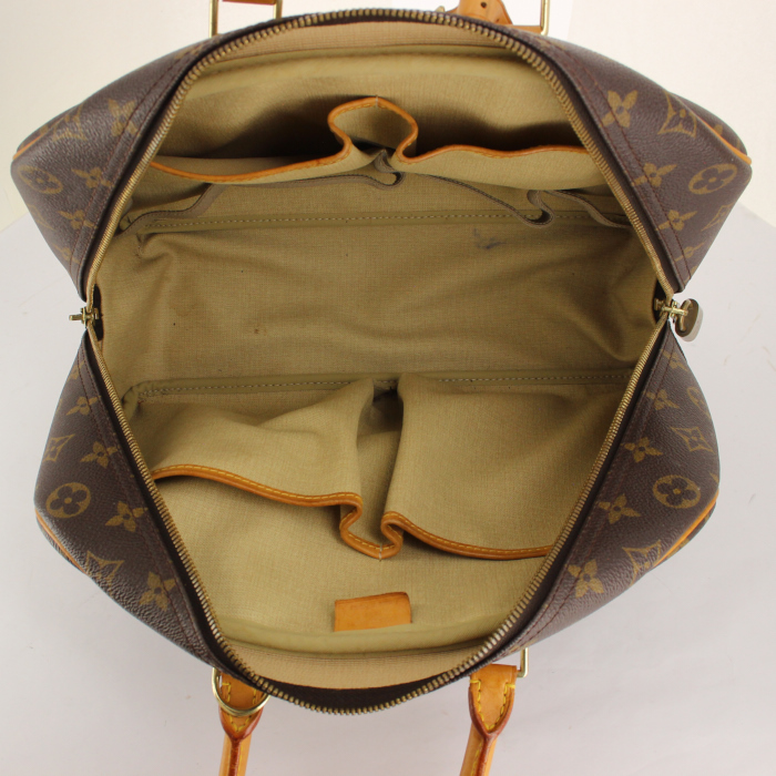 Bolso de mano Louis Vuitton Deauville en lona Monogram y cuero natural - Detail D2