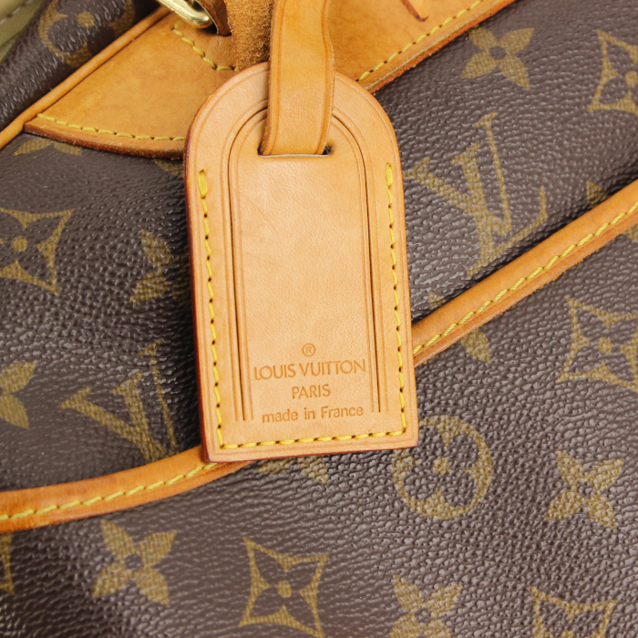 Louis Vuitton Deauville handbag in monogram canvas and natural leather - Detail D4