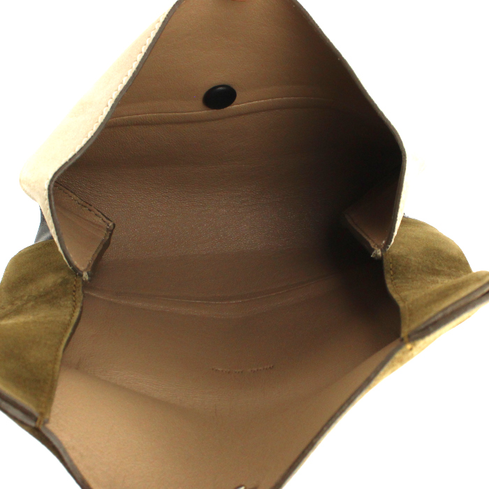 Borsa All Soft in camoscio verde kaki e beige e pelle nera - Detail D4