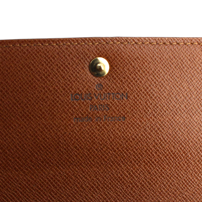 Portafogli Sarah in tela monogram e pelle marrone - Detail D3