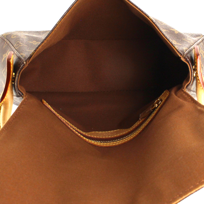 Sac à main Louis Vuitton Looping en toile monogram et cuir naturel - Detail D2