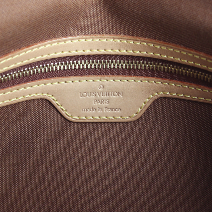 Bolso de mano Louis Vuitton Looping en lona Monogram y cuero natural - Detail D3
