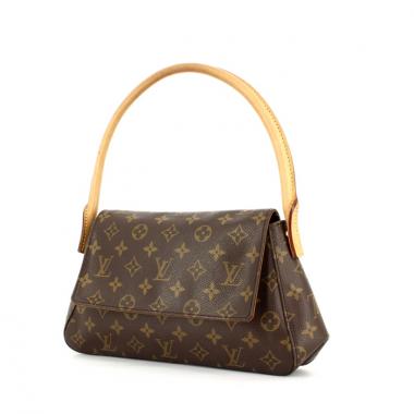 Sac à main Louis Vuitton Looping en toile monogram et cuir naturel