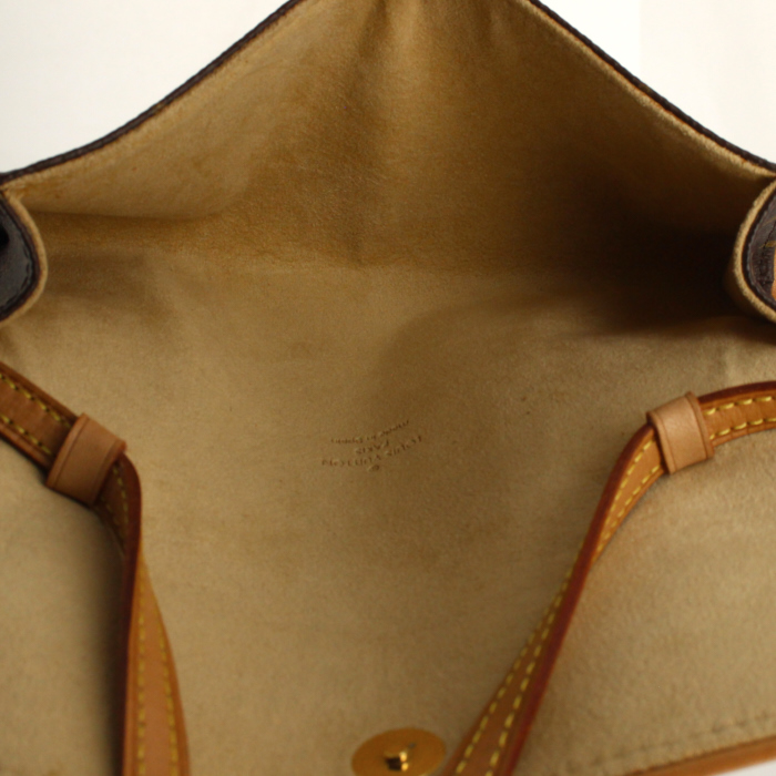 Pochette Louis Vuitton Twin in tela monogram e pelle naturale - Detail D2