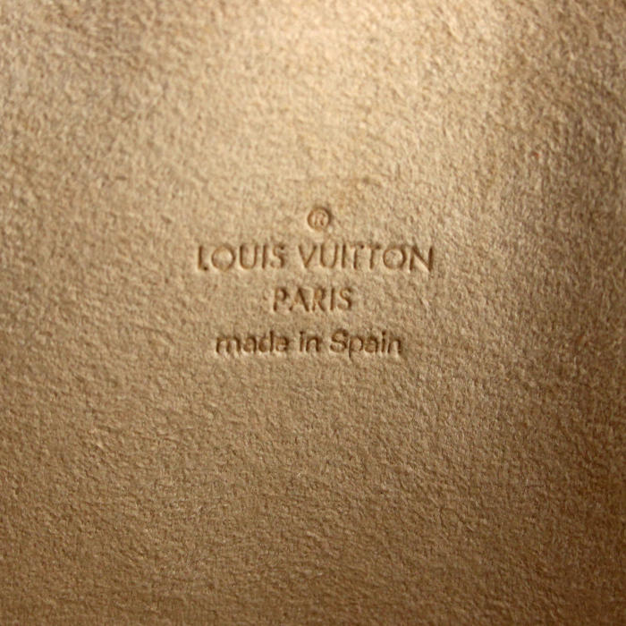 Bolsito de mano Louis Vuitton Twin en lona Monogram y cuero natural - Detail D3