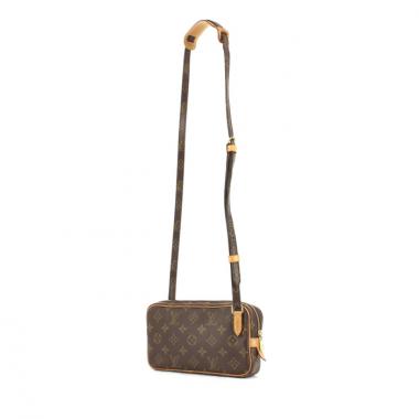 Borsa Marly in tela monogram e pelle naturale