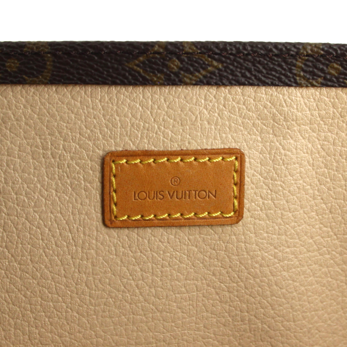 Sac à main Louis Vuitton en toile monogram et cuir naturel - Detail D3