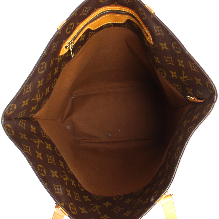 Louis Vuitton shopping bag in monogram canvas and natural leather - Detail D2