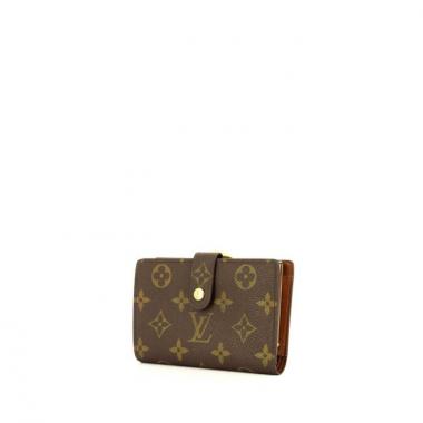 Monedero Louis Vuitton en lona Monogram revestida y cuero color caramelo