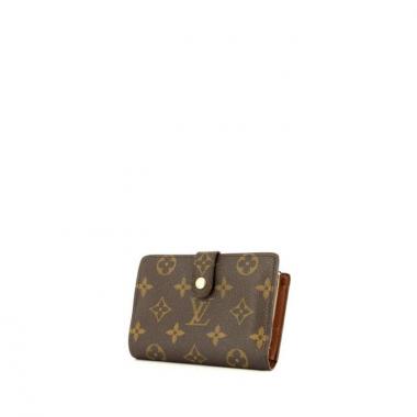 Porte-monnaie Louis Vuitton en toile monogram et cuir marron