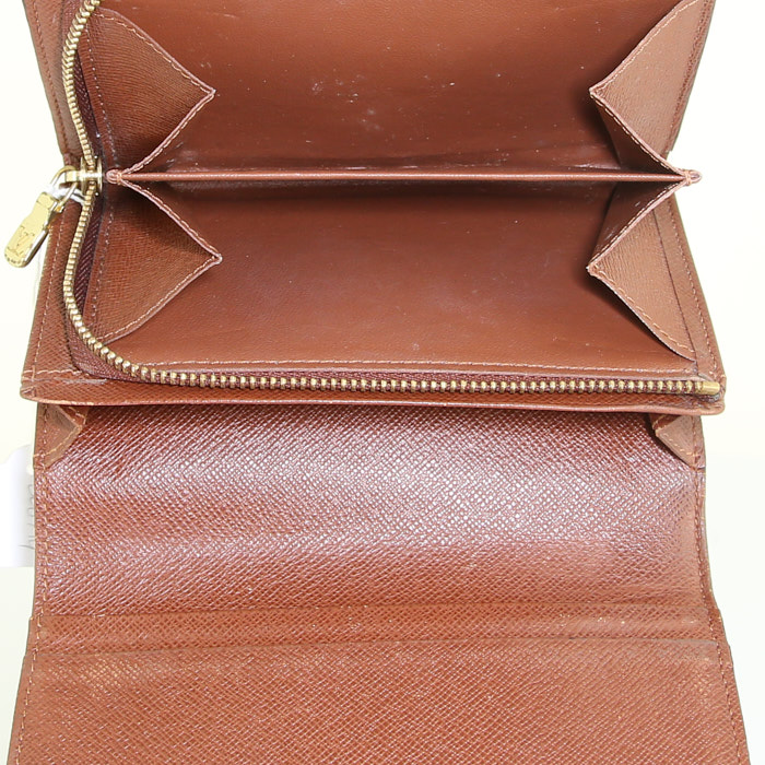 Louis Vuitton wallet in monogram canvas and brown leather - Detail D2