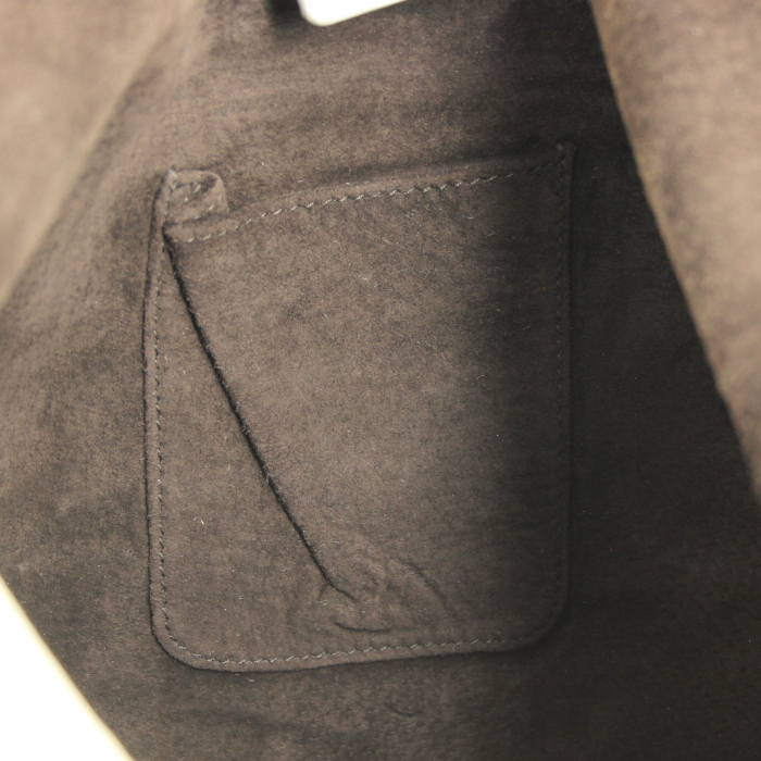 Sac à main Yves Saint Laurent Saint-Tropez en cuir crème - Detail D4