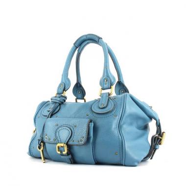 Borsa Paddington in pelle martellata celeste