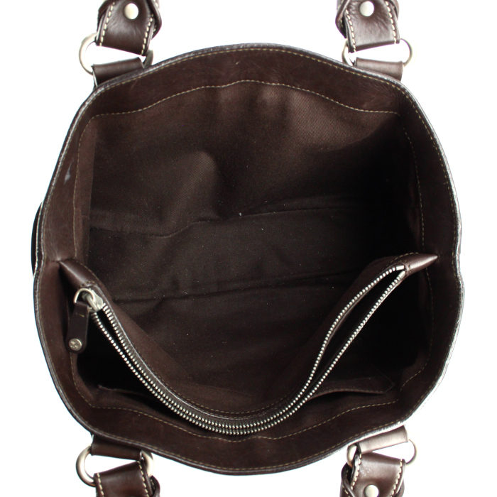 Celine Boogie handbag in brown leather - Detail D2