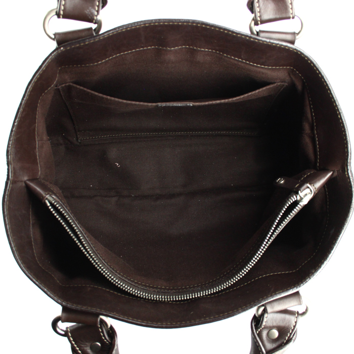 Celine Boogie handbag in brown leather - Detail D3