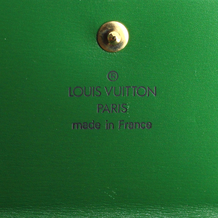 Porte-monnaie Louis Vuitton Elise en cuir épi vert - Detail D3