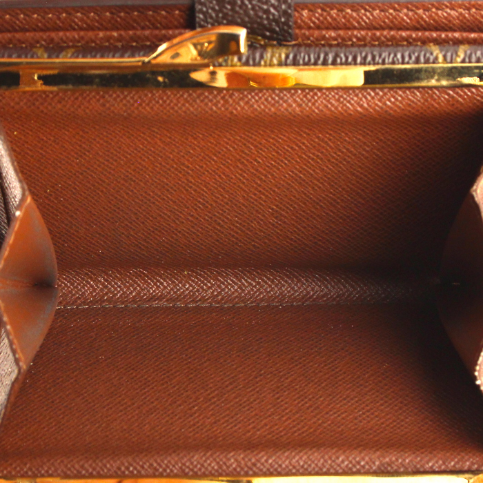 Louis Vuitton wallet in monogram canvas and brown leather - Detail D2