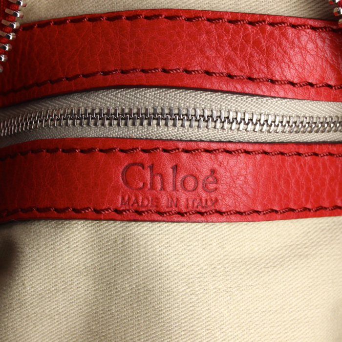 Sac à main Chloé Paddington petit modèle en cuir rouge - Detail D3