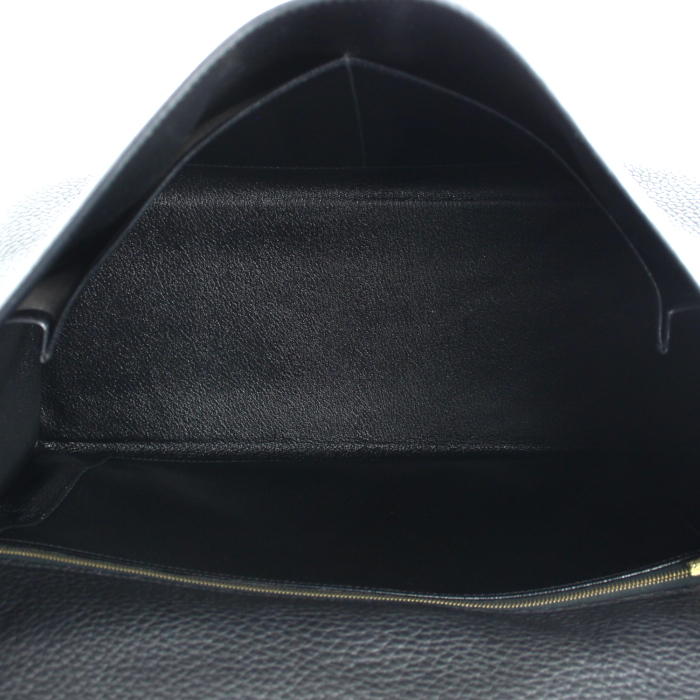Bolso de mano Hermes Kelly 40 cm en cuero togo negro - Detail D2