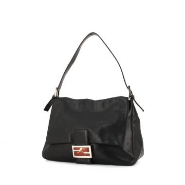 Borsa Big Mama in pelle iridescente nera