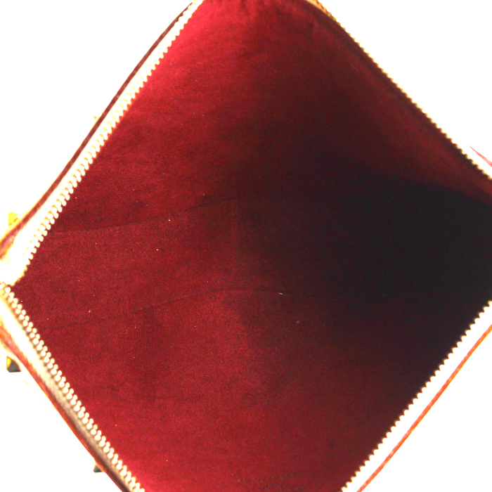 Pochette Louis Vuitton Pochette accessoires en toile monogram multicolore blanche et cuir naturel - Detail D2