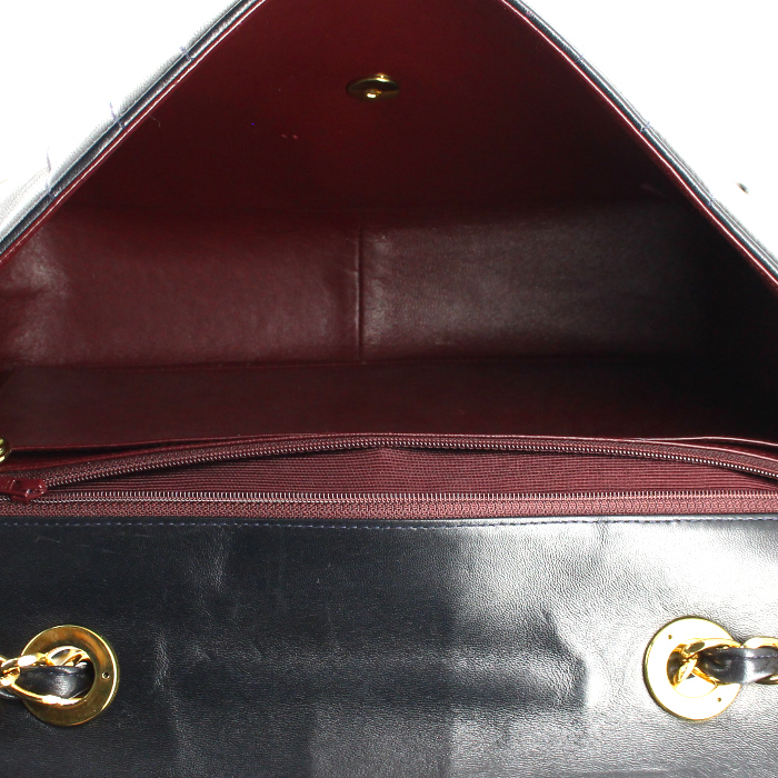 Borsa Timeless jumbo in pelle trapuntata blu marino - Detail D3