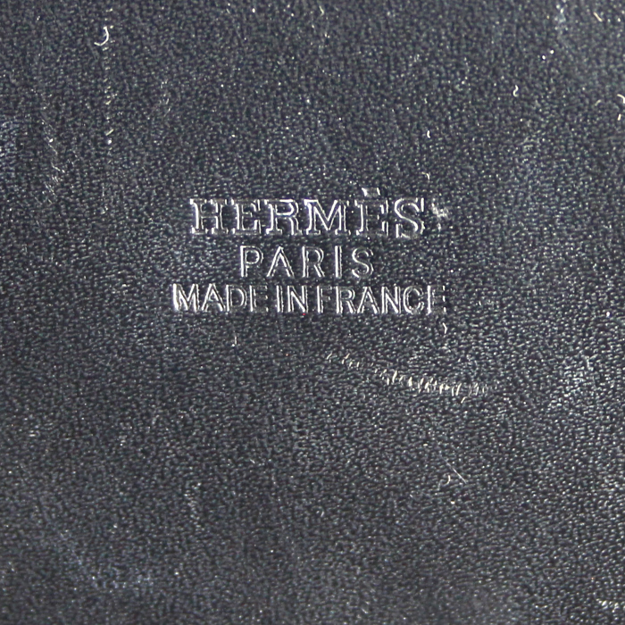 Hermes Herbag shopping bag in black canvas and black leather - Detail D3
