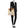 Hermes Herbag handbag in beige canvas and natural leather - Detail D1 thumbnail