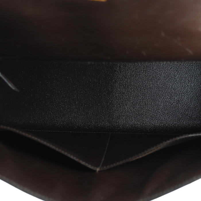 Borsa Kelly 32 cm in pelle box marrone - Detail D3