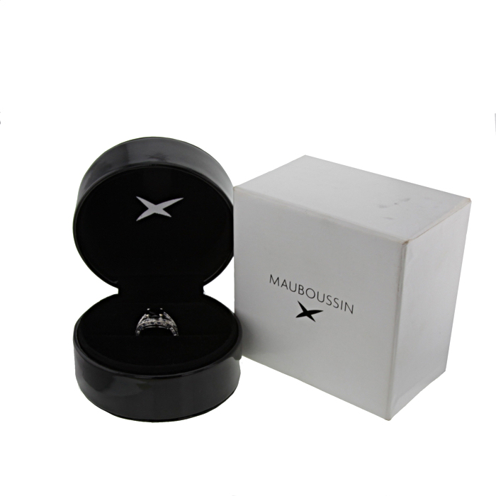 Sortija Mauboussin en oro blanco y diamantes y en zafiro azul oscuro - Detail D2