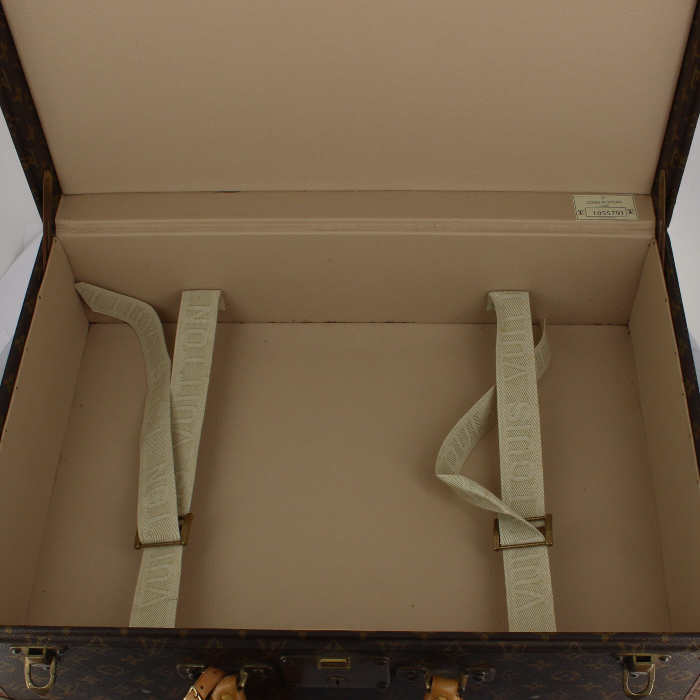 Suitcase in monogram canvas and natural leather - Detail D2