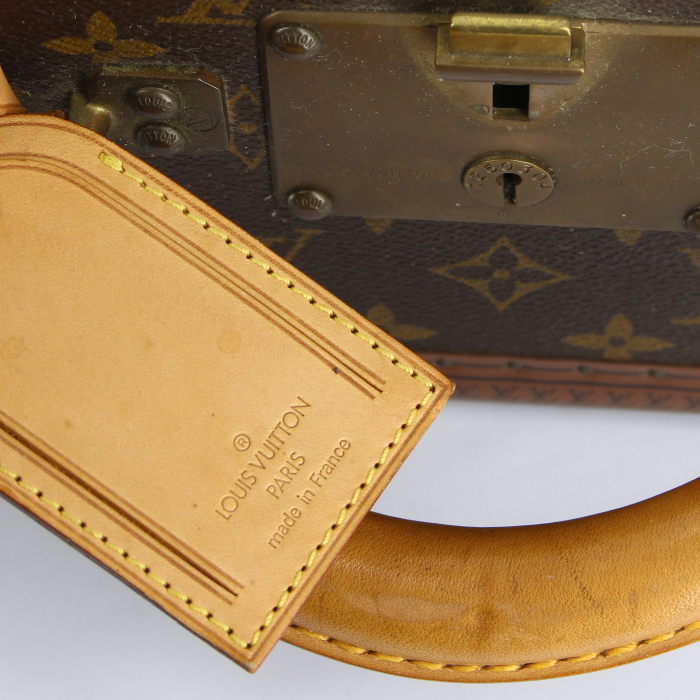 Suitcase in monogram canvas and natural leather - Detail D4
