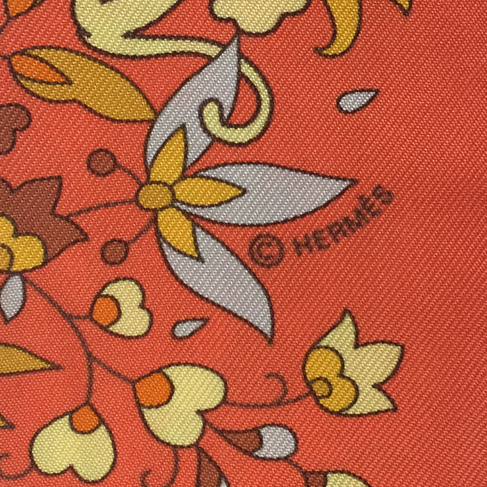 Pañoleta Hermes Twilly en lona naranja - Detail D2