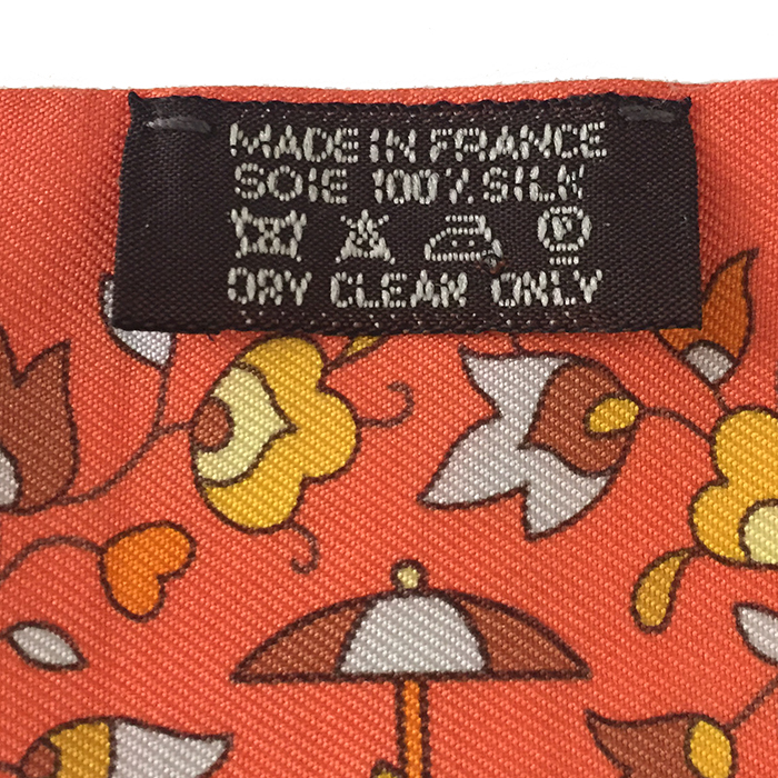 Hermes Twilly scarf in orange canvas - Detail D3