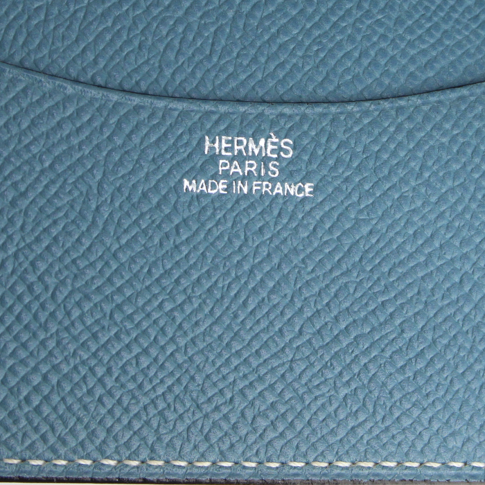 Porte agenda Hermes en cuir epsom bleu - Detail D3