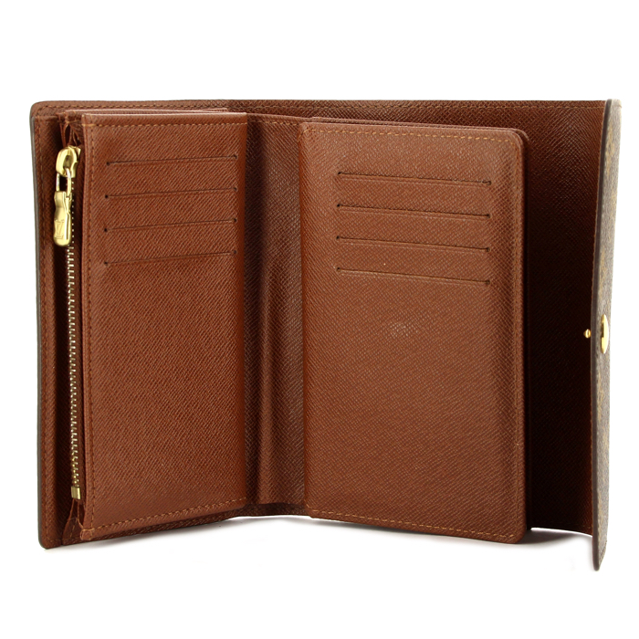 Portefeuille Louis Vuitton Alexandra en toile monogram et cuir marron - Detail D1