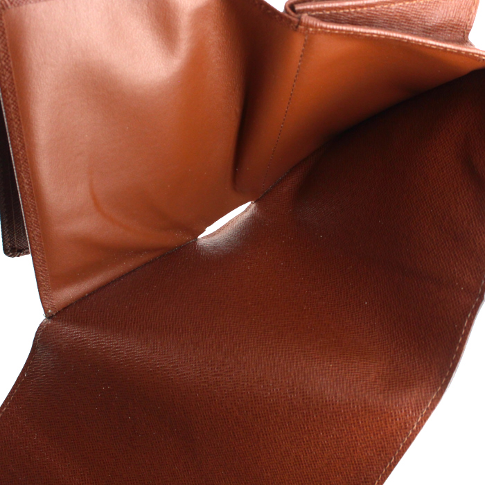 Billetera Louis Vuitton Alexandra en lona Monogram y cuero marrón - Detail D2