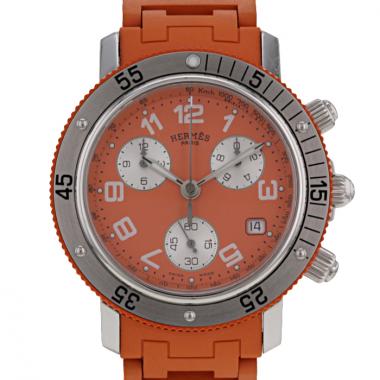 Hermes Clipper Chrono watch in stainless steel Ref:  CL2.916 Circa  2000