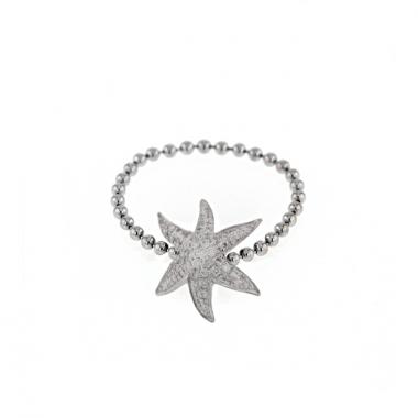 Mauboussin flexible ring in white gold and diamonds